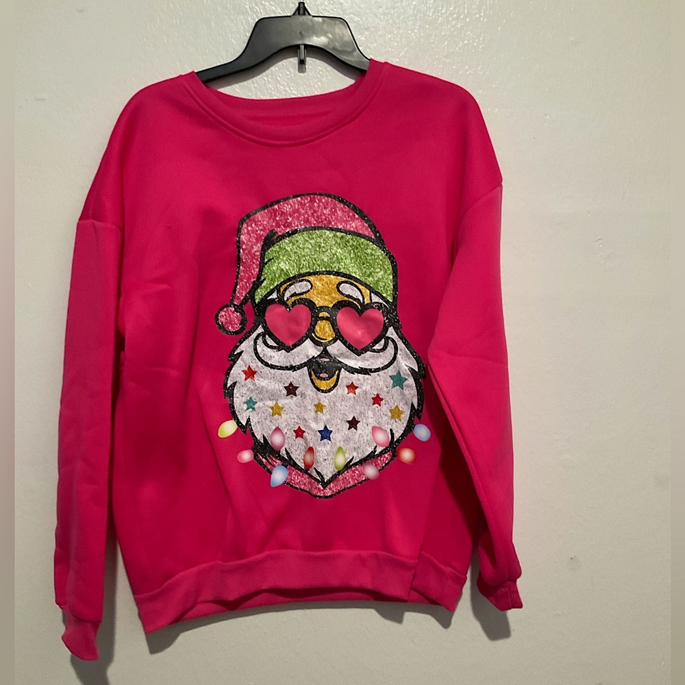 Pink Women’s Christmas Santa Sweater Size M/ L